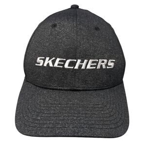 Skechers Strapback Baseball Cap Black One Size Adjustable Embroidered 6 Panel